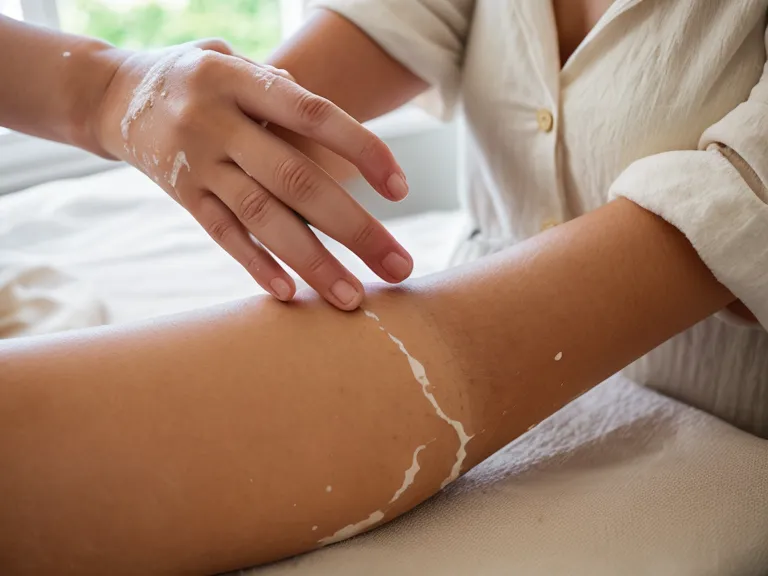 Aplicación manual de exfoliante corporal suave como preparación de la piel antes de aparatología