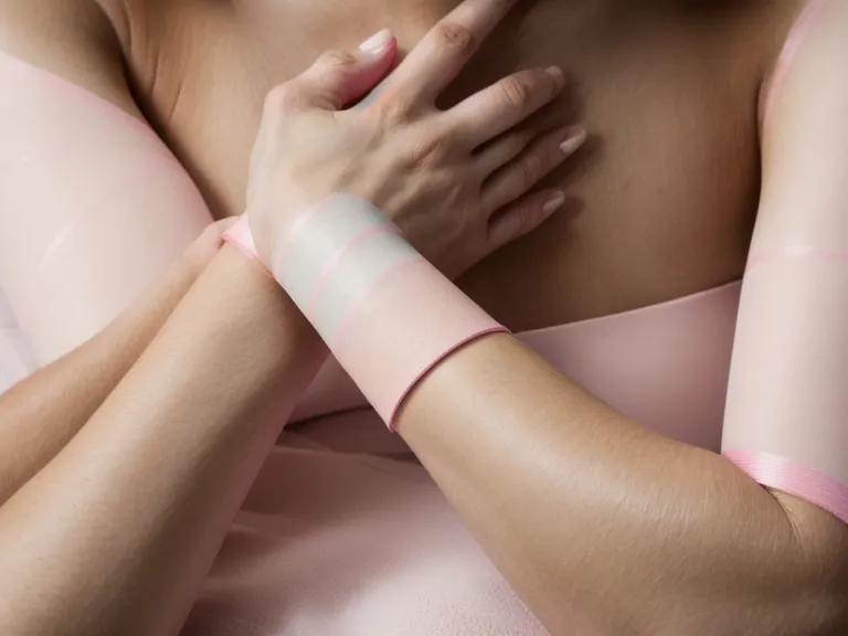 Taping estético de cinco centímetros aplicado en el abdomen para reducción de medidas