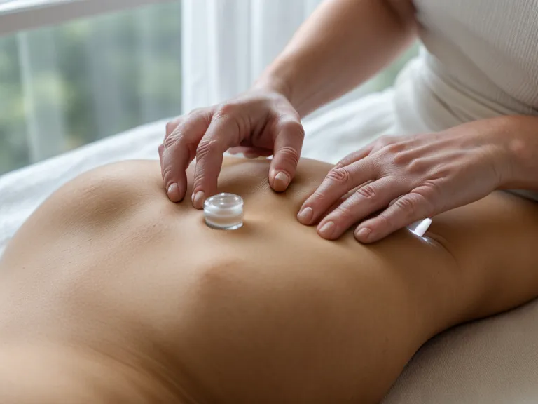 Manos de esteticista aplicando gel conductor para tratamiento de cavitación