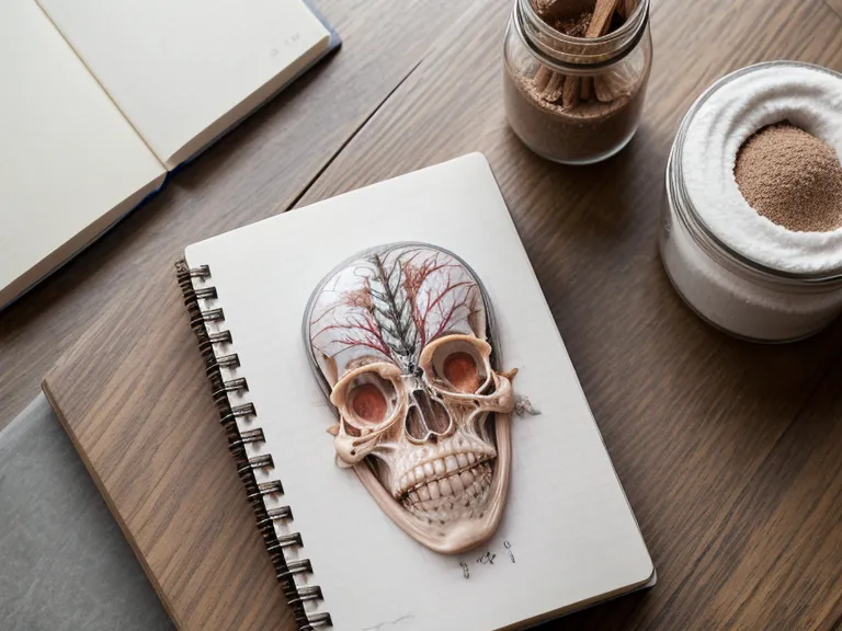 Cuaderno de notas con cálculos de costos y frasco de exfoliante profesional