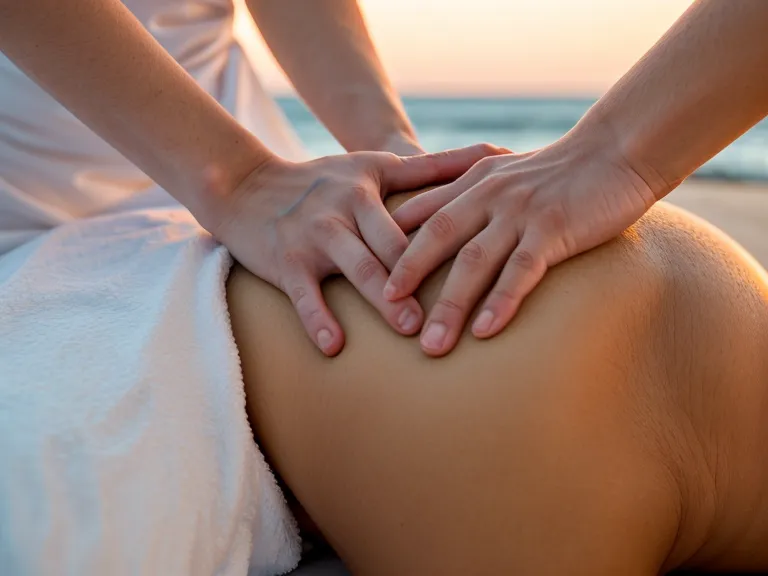 Clienta tocando su piel suave después de un protocolo de exfoliación y masaje